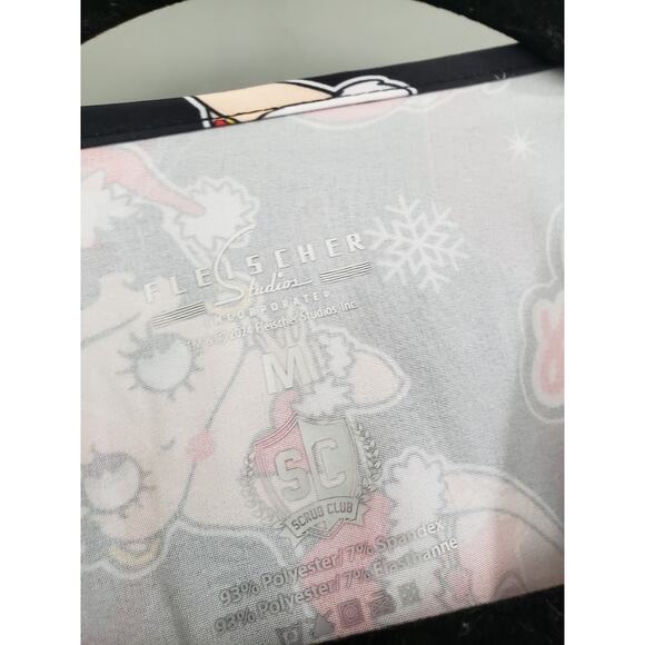 NEW Betty Boop V-Neck Short Sleeve Scrub Top Size MEDIUM Santa Baby - Picture 5 of 6